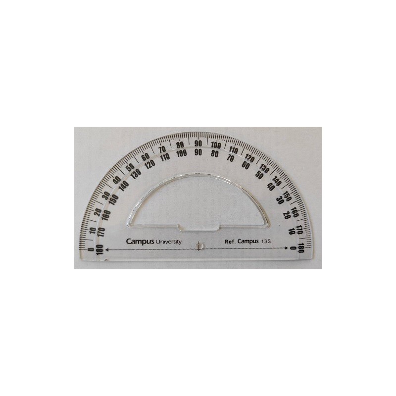 Transportador de angulos 13 cm (Semicirculo)