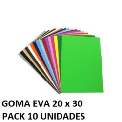 Goma Eva 20x30 cm - Pack 10...