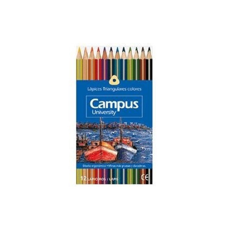 Lápices de colores Campus Triangular 12