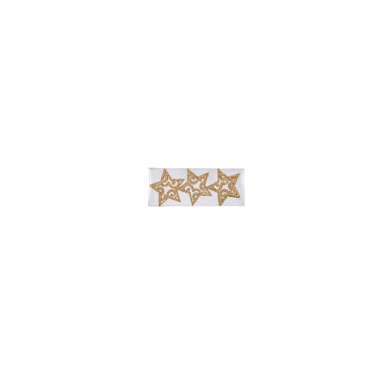 Caja Figuras Glitter Dorado (6 unidades) Estrellas