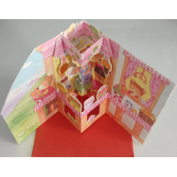 Postal mini Pop-up con sobre de color