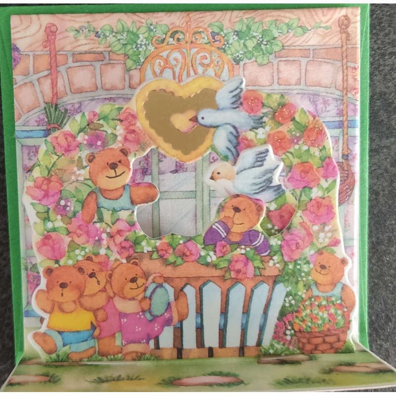 Postal mini Pop-up con sobre de color