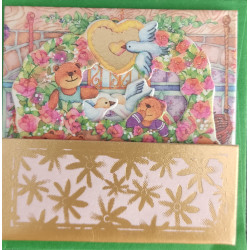 Postal mini Pop-up con sobre de color