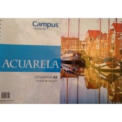 Bloc Acuarela A3 190g Campus