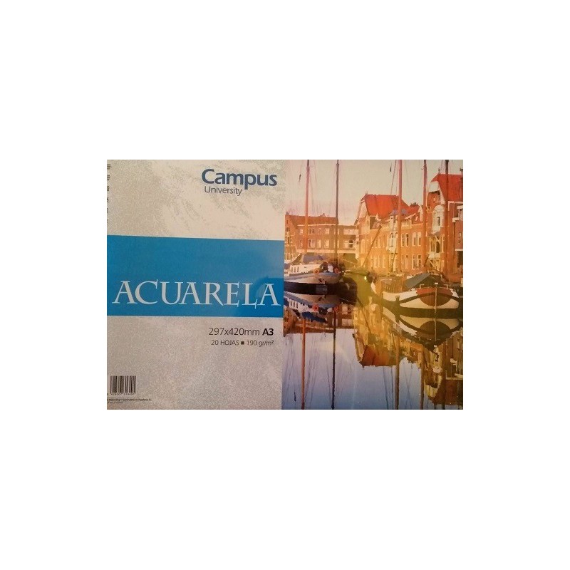 Bloc Acuarela A3 190g Campus